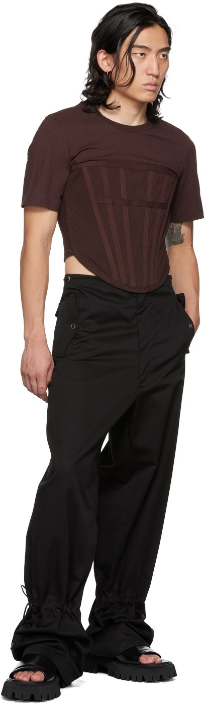 Dion Lee Burgundy Corset T-Shirt Dion Lee