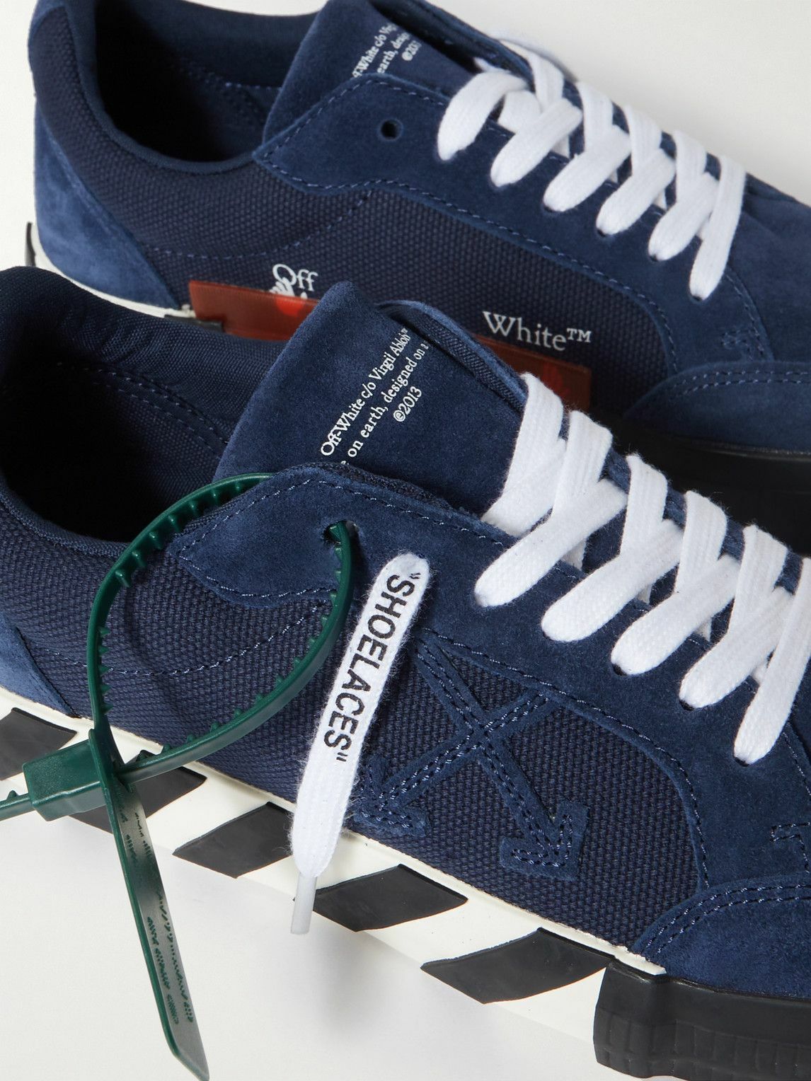 Off-White Suede and Canvas Sneakers Blue Off-White