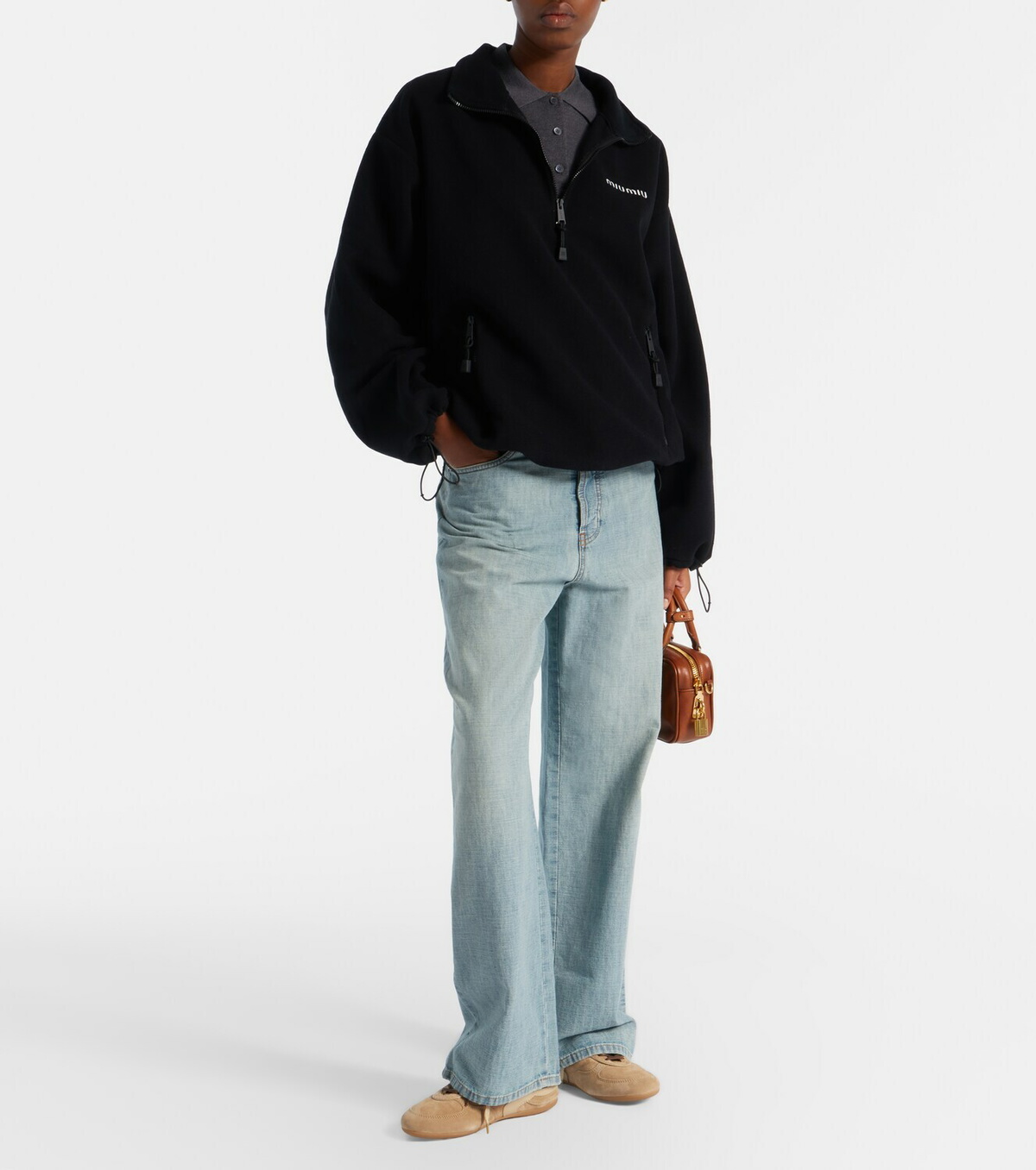 Miu Miu Logo wool polo sweater