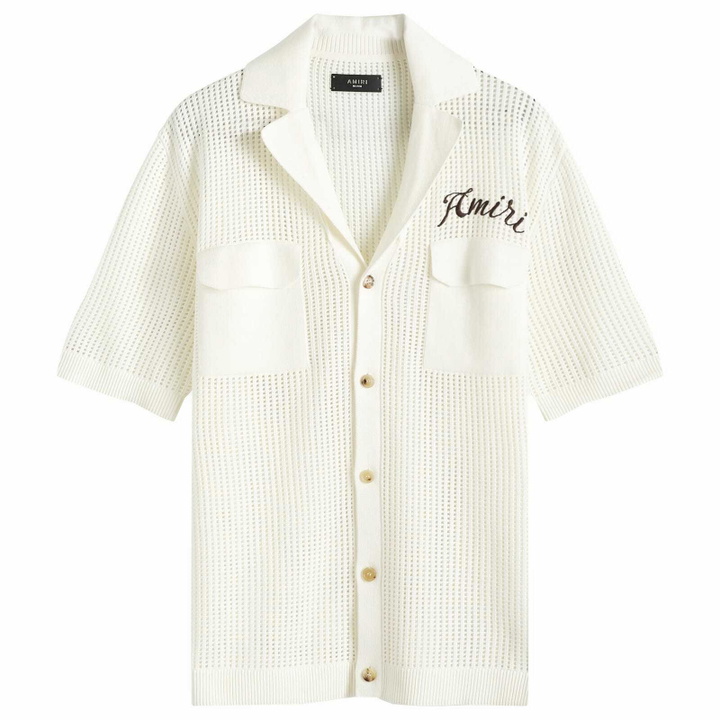 Photo: AMIRI Men's Short Sleeve Mesh Polo in Sand