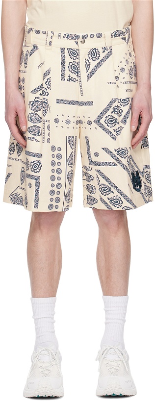 Photo: Moncler Off-White Printed Shorts