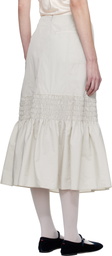 Kijun Gray Smocked Mermaid Midi Skirt