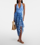 Heidi Klein Mykonos printed cotton and silk beach cover-up