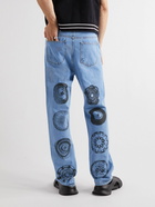 MSFTSrep - Straight-Leg Printed Jeans - Blue