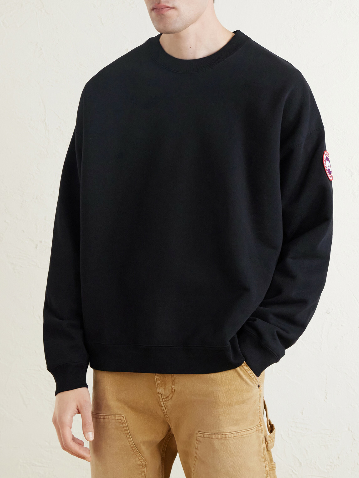 Canada Goose - Rove Logo-Embroidered Cotton-Jersey Sweater - Black