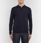 SALLE PRIVÉE - Isaac Slim-Fit Merino Wool Polo Shirt - Blue