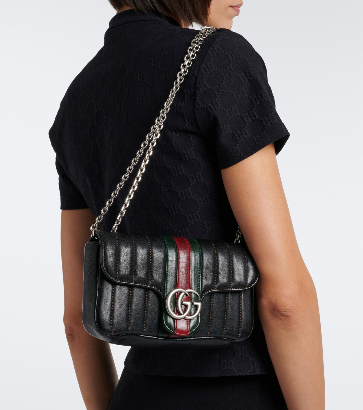 Gucci Jetset GG Marmont Small leather shoulder bag