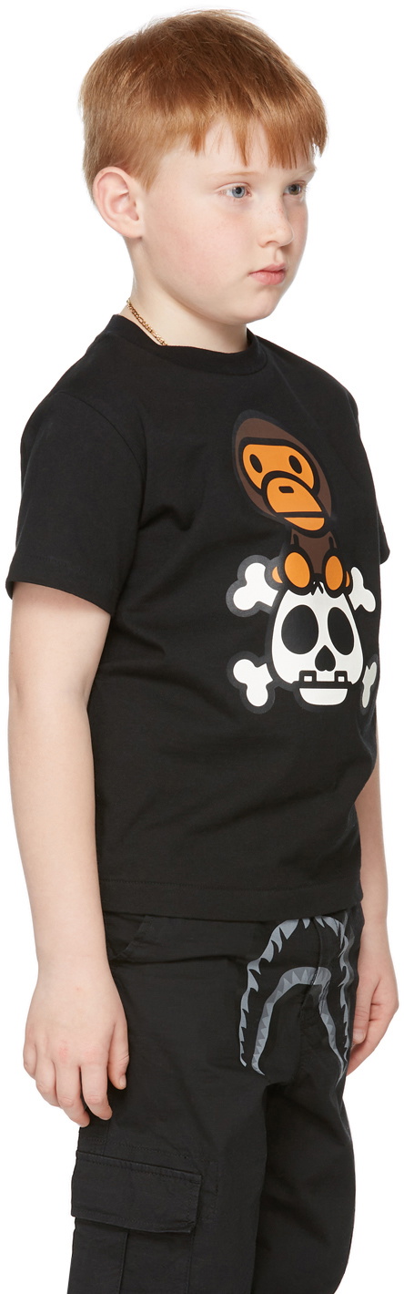 BAPE Kids Black Milo Bone Glow-In-The-Dark T-Shirt A Bathing Ape