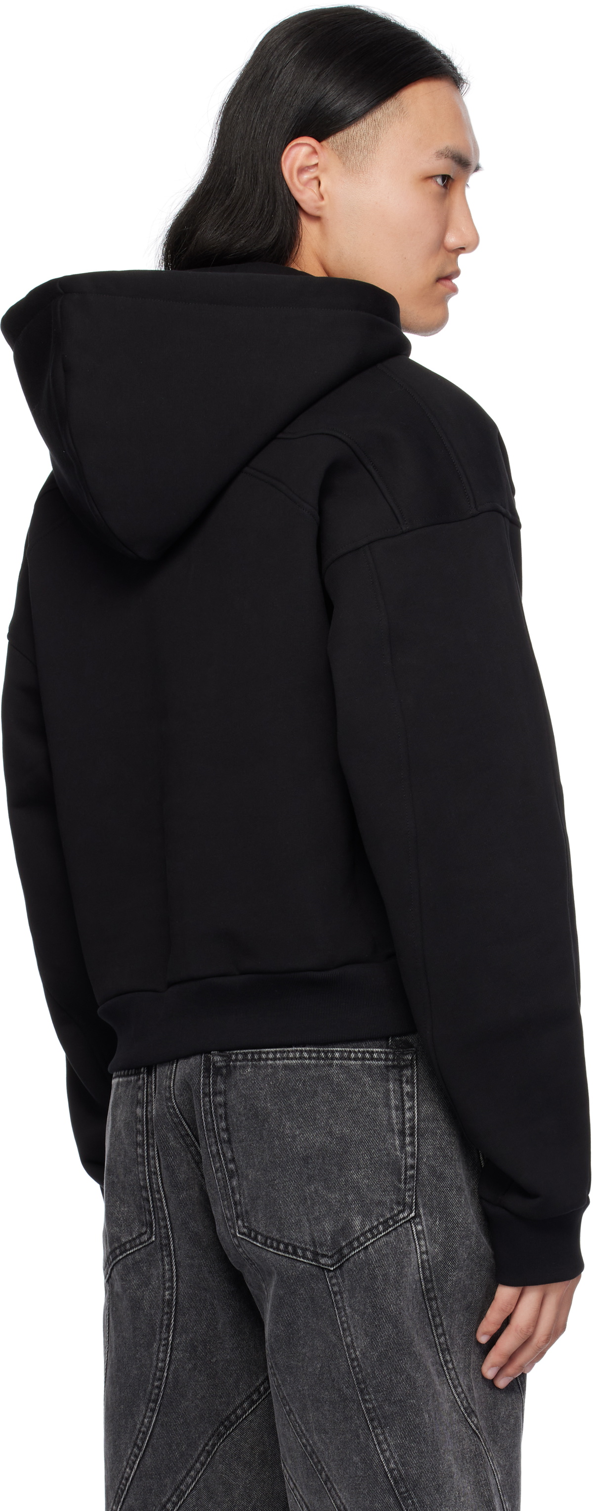 Mugler Black Long Hoodie