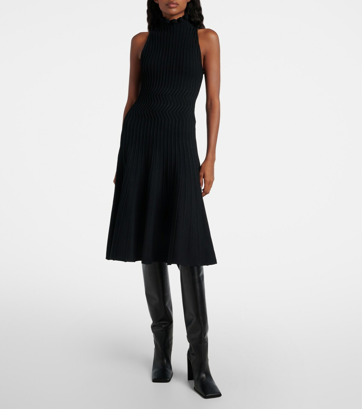 Alaïa 90 leather over-the-knee boots