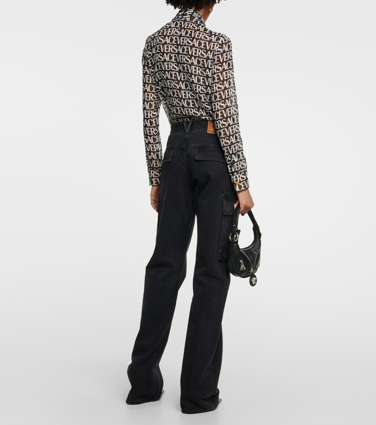 Versace - Cargo high-rise straight jeans