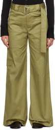 Proenza Schouler Khaki Proenza Schouler White Label Belted Trousers