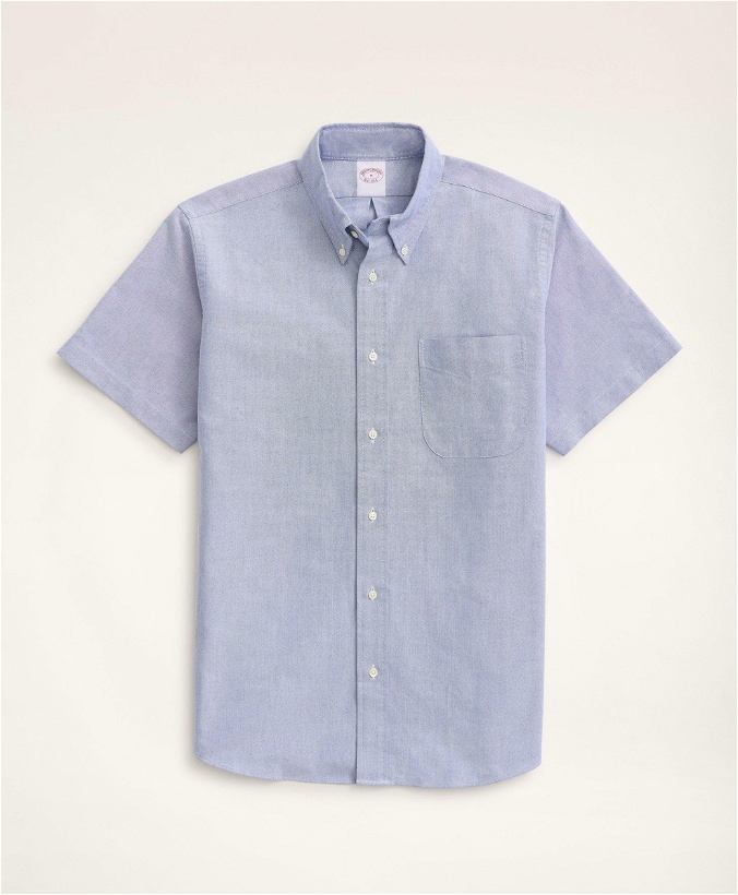 Photo: Brooks Brothers Men's Original Polo Button-Down Oxford Short-Sleeve Shirt | Blue