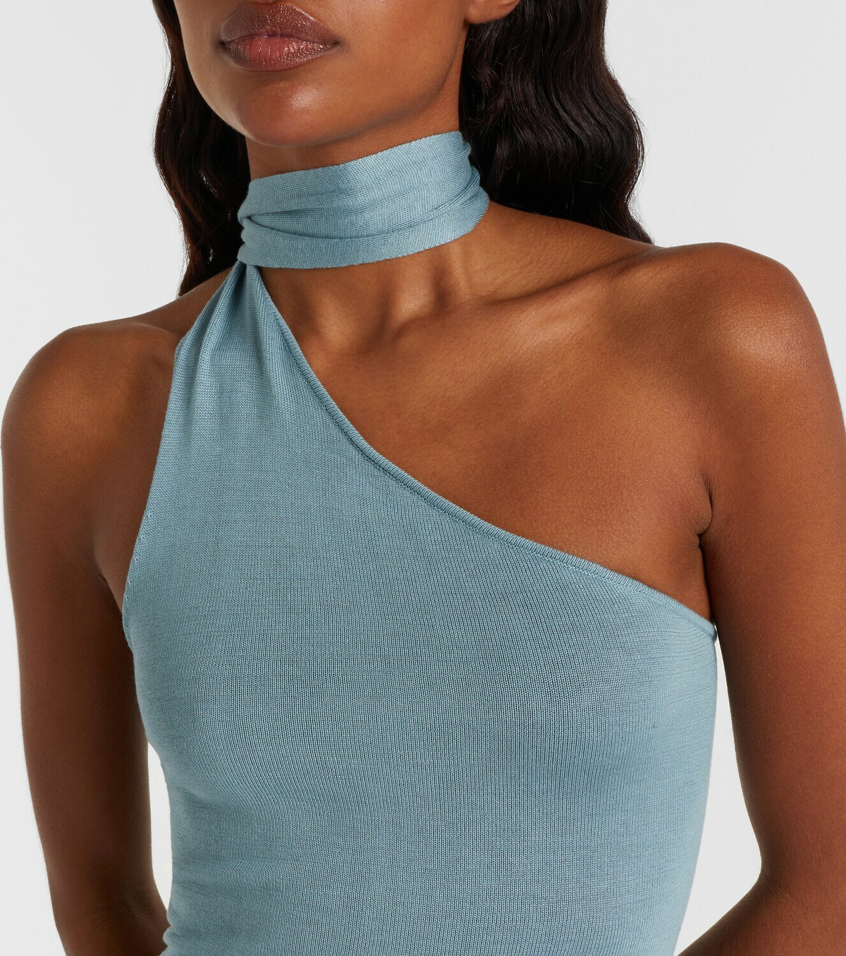 Aya Muse Scarf-detail silk-blend jersey minidress