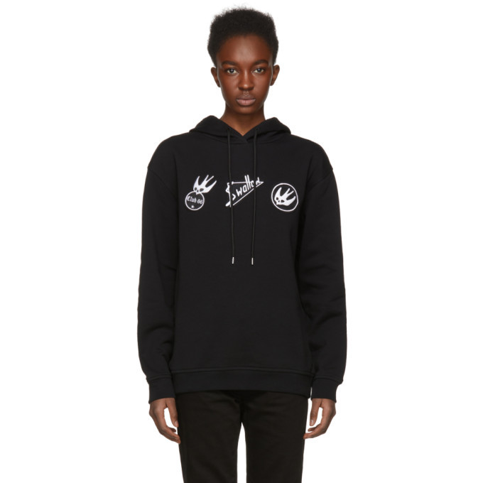 Photo: McQ Alexander McQueen Black Skater Swallow Badge Hoodie