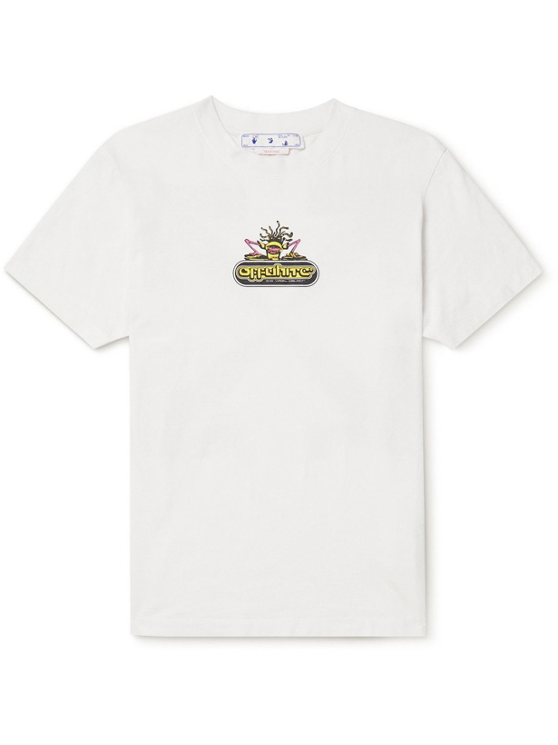 Photo: Off-White - Logo-Print Cotton-Jersey T-Shirt - White