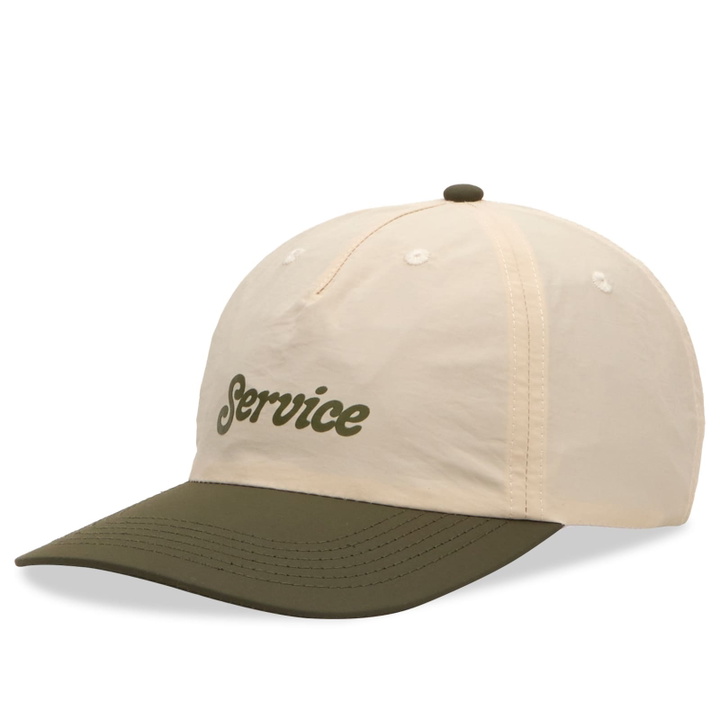 Photo: Service Works Men's Script Surf Cap in Off White/Olive 