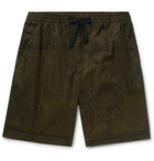 Officine Generale - Printed Cotton-Twill Drawstring Trousers - Army green