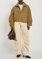 Acne Studios Logo-embroidered Poplin Jacket Khaki