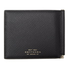 Smythson Black Panama Money Clip Wallet