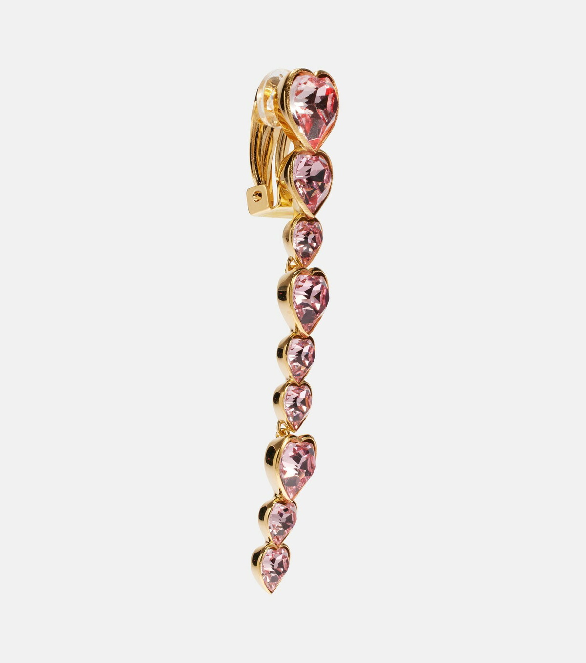 Oscar de la Renta Heart crystal-embellished clip-on earrings