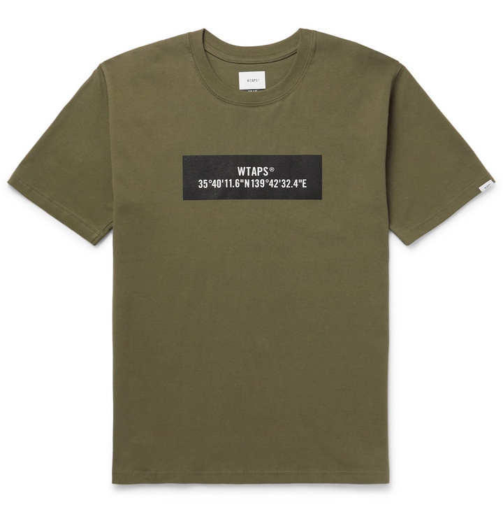 Photo: WTAPS - Logo-Print Cotton-Jersey T-Shirt - Green