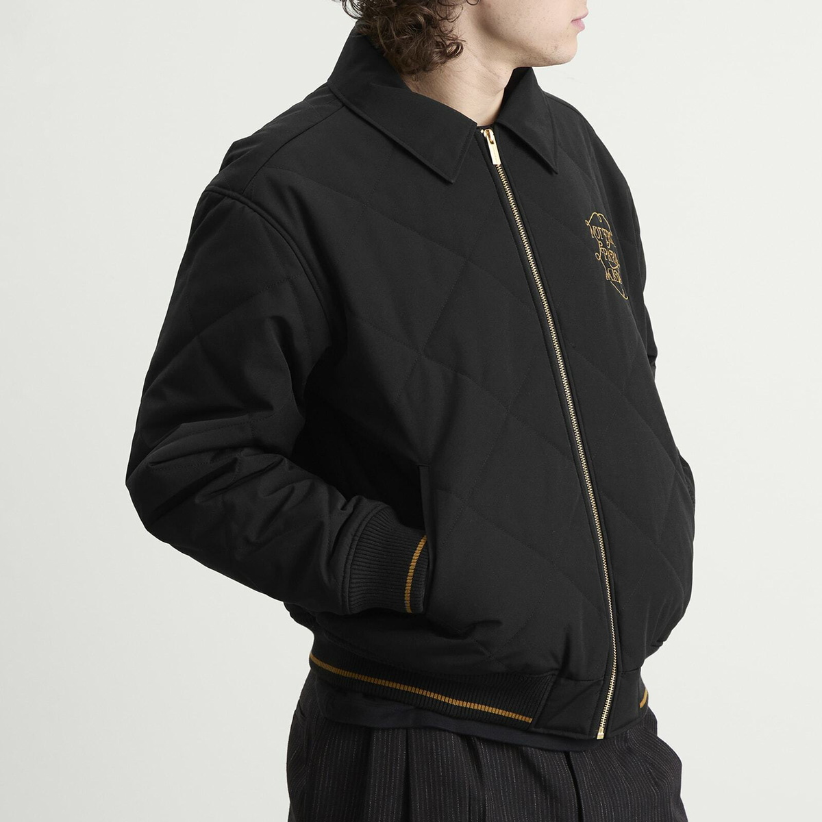 Drôle de Monsieur Men's Braided Slogan Jacket in Black