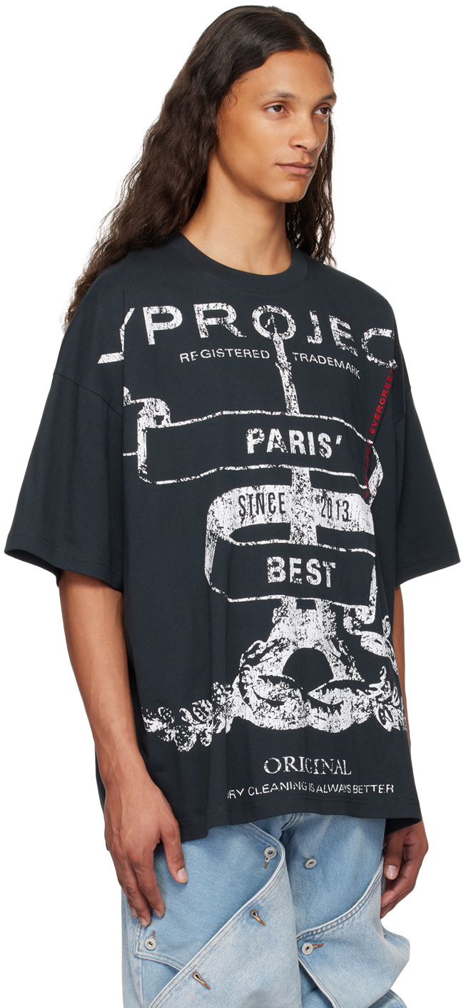 Y/Project Black Paris' Best' Pinched T-Shirt