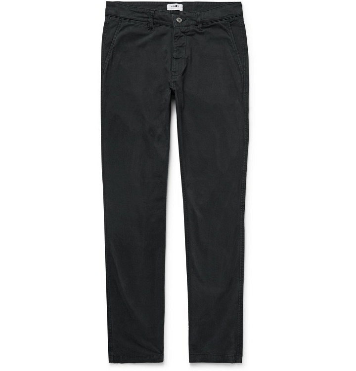 Photo: NN07 - Marco Slim-Fit Garment-Dyed Stretch-Cotton Twill Chinos - Charcoal
