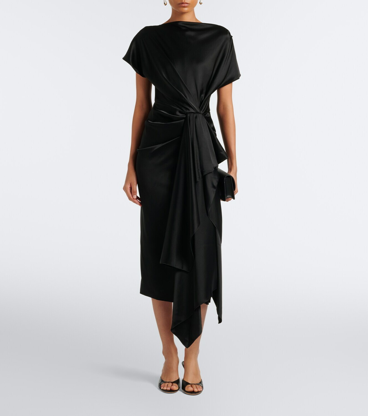 Roksanda Zoa draped satin midi dress