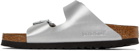 Birkenstock Silver Soft Footbed Arizona Sandals