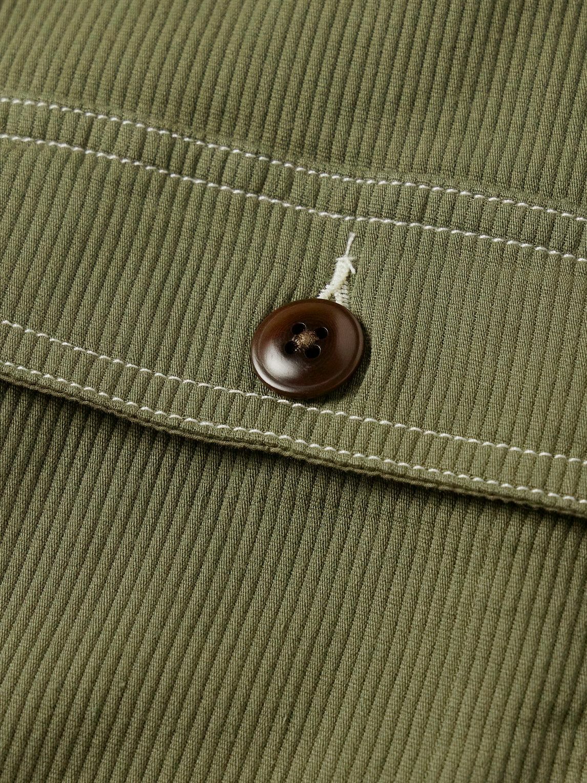 Corridor - Bedford Ribbed Cotton Overshirt - Green