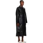 AURALEE Black Wool Cashmere Laminate Coat