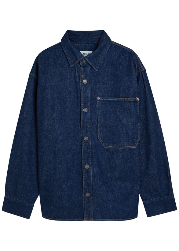 Photo: Agolde Denim Overshirt Dark Blue