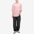 Acne Studios Men's Sandrok Stripe AS Short Sleeve Shirt in Blush Pink