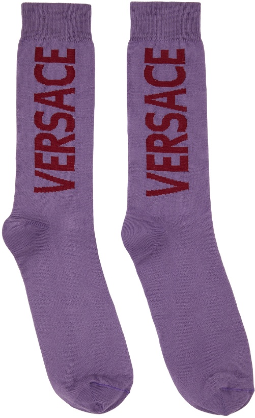 Photo: Versace Purple Logo Socks