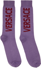 Versace Purple Logo Socks