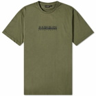 Napapijri Men's Box Logo T-Shirt in Green Depths