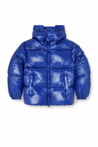 Diesel Down puffer jacket with detachable hood - Winter Jackets Mens in Blue