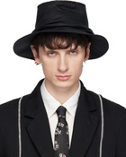 YOHJI YAMAMOTO Black Drape Bucket Hat