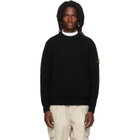Stone Island Black 5100154 Ribbed Soft Organic Cotton Sweater