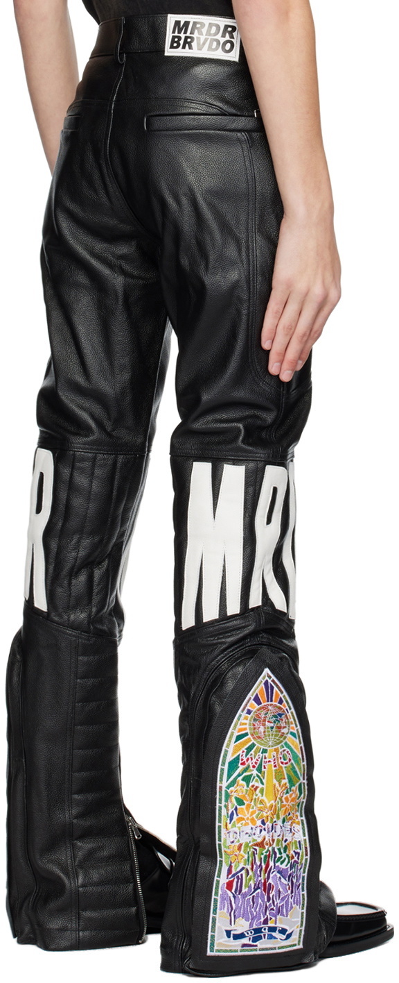 Who Decides War Black 'MRDR' Leather Pants
