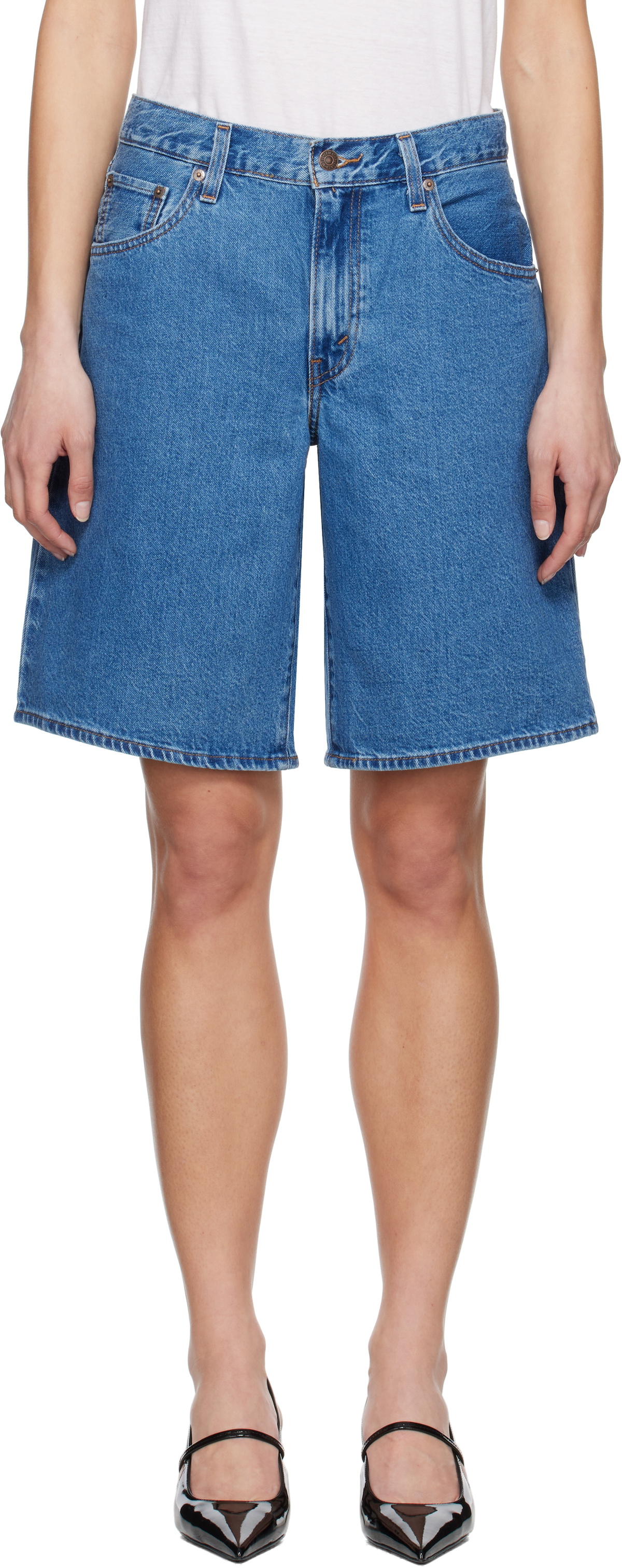 Levi's Blue Baggy Dad Denim Shorts