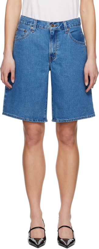 Photo: Levi's Blue Baggy Dad Denim Shorts