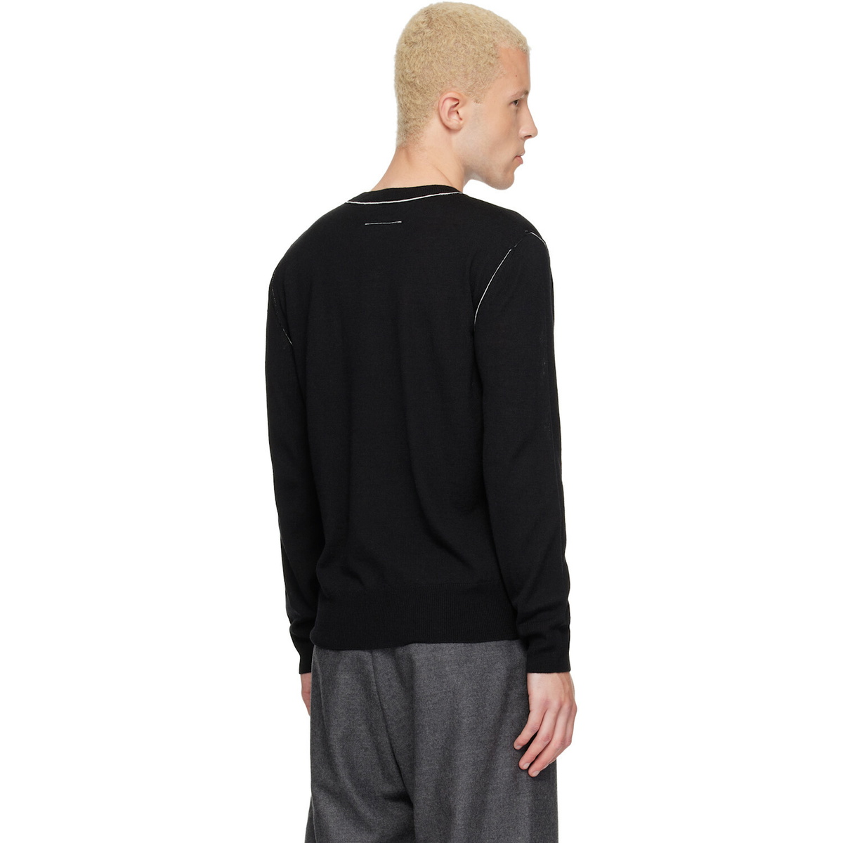MM6 Maison Margiela Black Crewneck Sweater