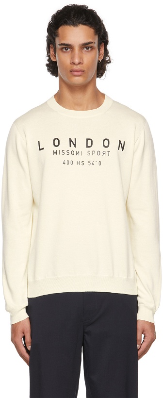 Photo: Missoni Sport Off-White Knit Logo Sweater