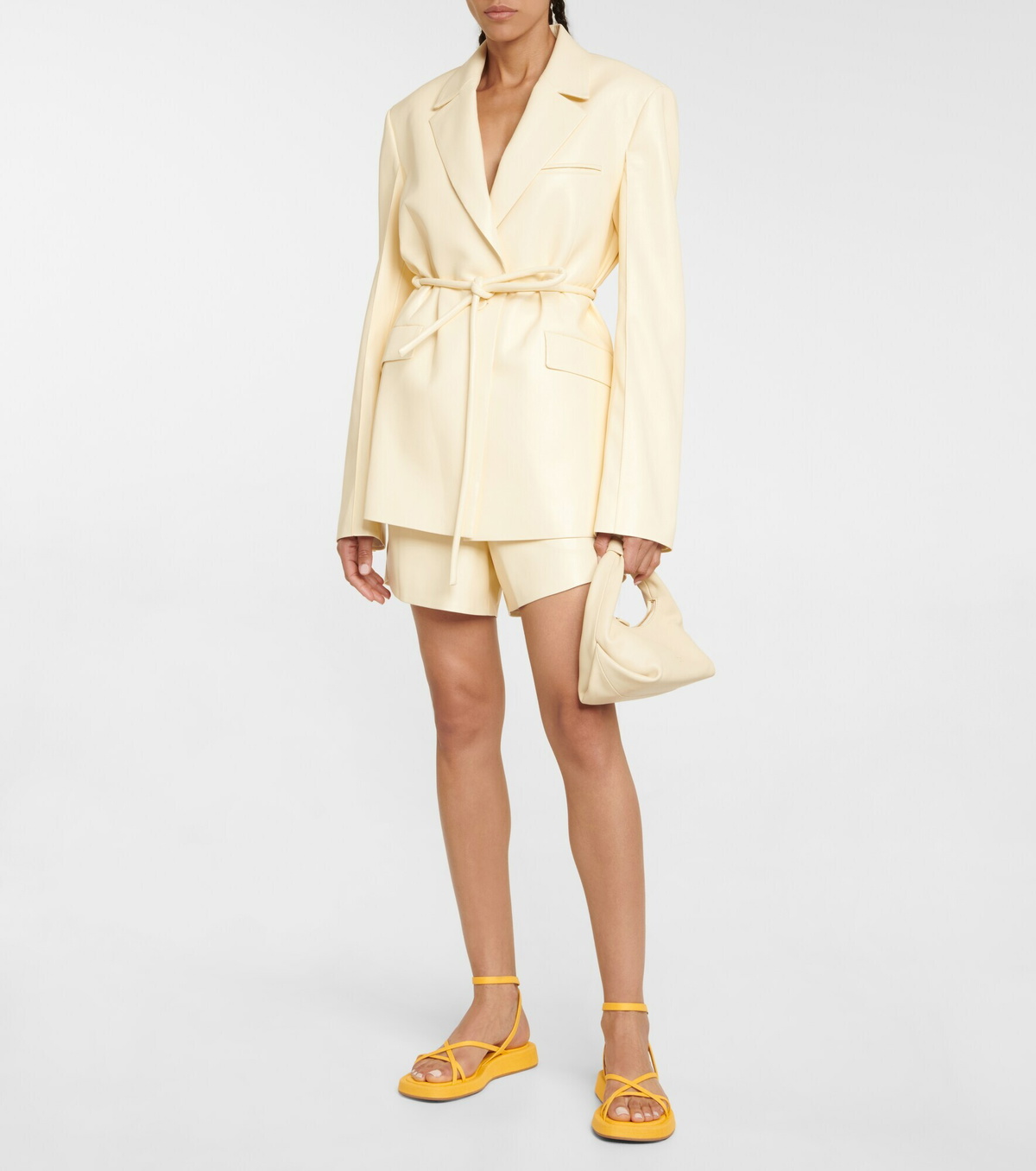 サンダル・ミュール GIA BORGHINI Mustard fabric Rosie 16 sandals (ROSIE16 4700) Gia/Rhw Rosie 18 leather sandals in orange - Gia Borghini