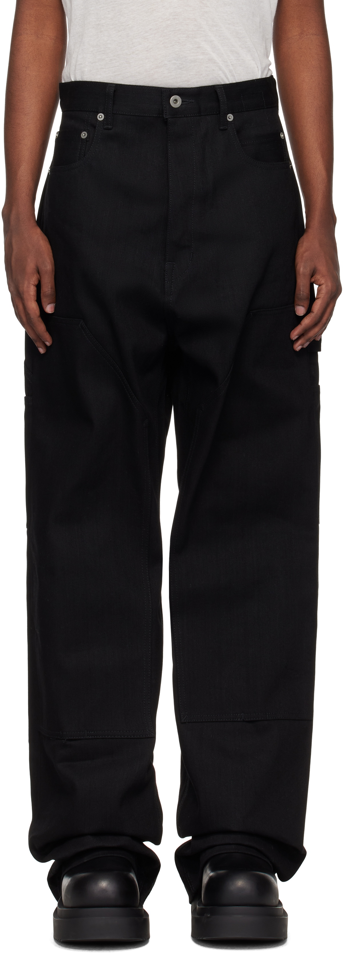 Rick Owens DRKSHDW Black Porterville Double Knee Geth Cut