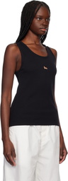 Maison Kitsuné Black Baby Fox Ribbed Tank Top