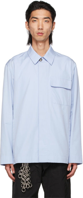 Photo: Dries Van Noten Blue Cotton Poplin Shirt